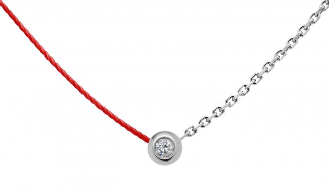 Redline红绳- Pure Explosion 0.14克拉圆形钻石白金链制女士项链- Redline