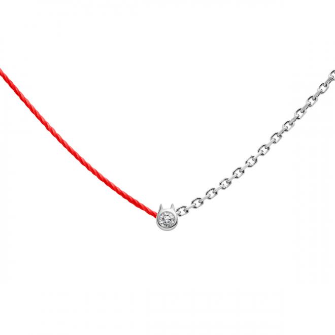 Redline红绳- Impératrice 0.10克拉三角形钻石白金链制女士项链- Redline